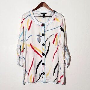 Ali Miles Women's 3/4 Sleeve Button Closure Tunic Blouse in size XL